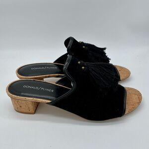 Donald Pliner Black Marra Tassel slides Size 9